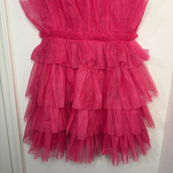 Storia Pink Tulle Ruffle Mini Dress - Picture 5 of 13